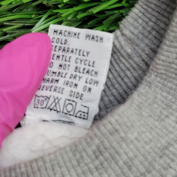 Vintage Warner-Bros Cropped Sweatshirt Large 24x24 Gray Crew - Picture 9 of 14